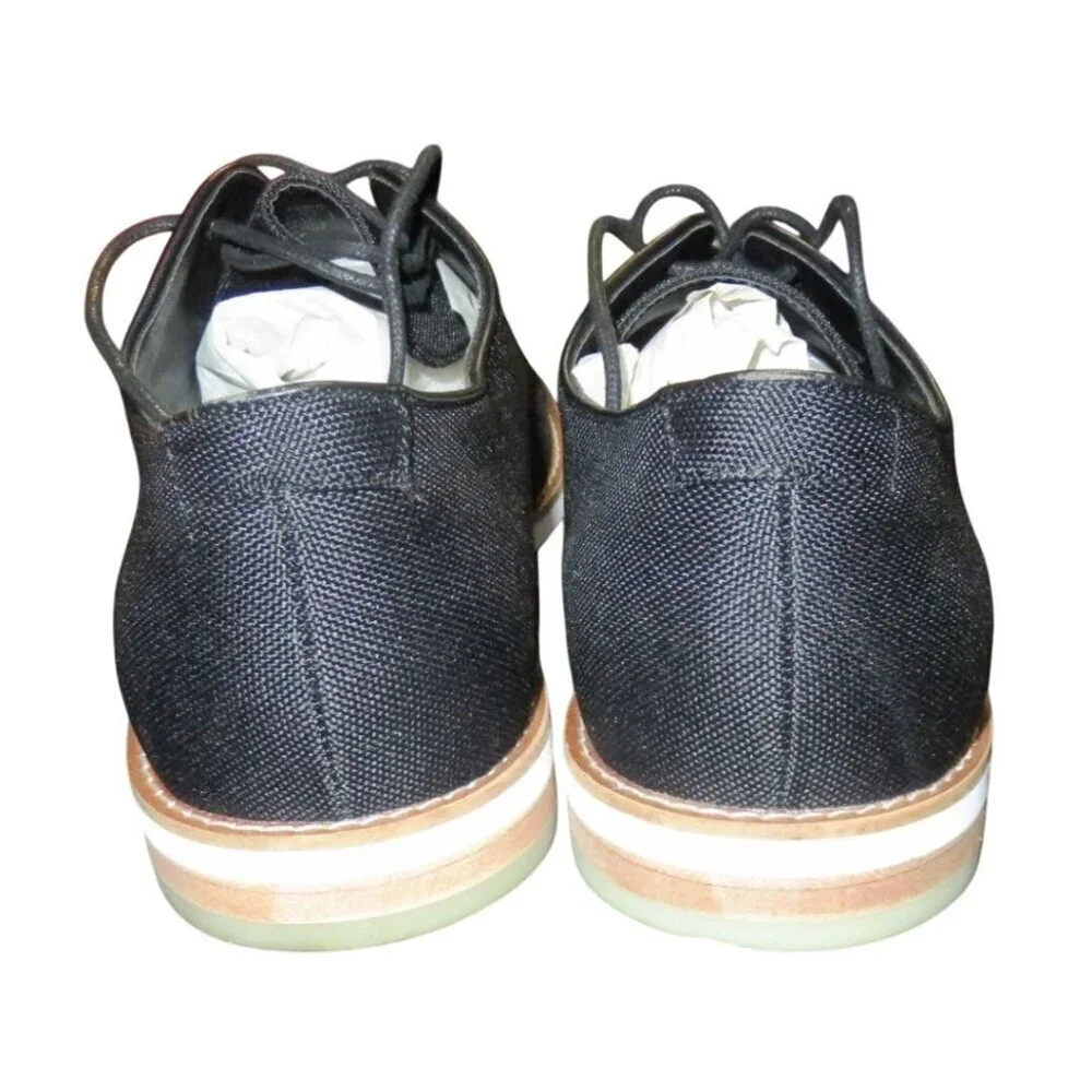 Calvin Klein Black Adeso Lace Up Leather Oxford  rounded toe dress loafers sz 11